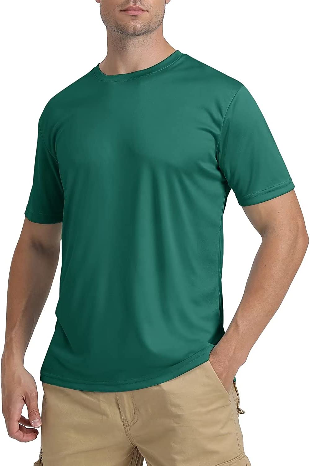 KEFITEVD Men's Short Sleeve Sun Protection Shirts Quick Dry UPF 50+ Rashguard Workout Fishing Swimming Athletic T-Shirts - Image 3